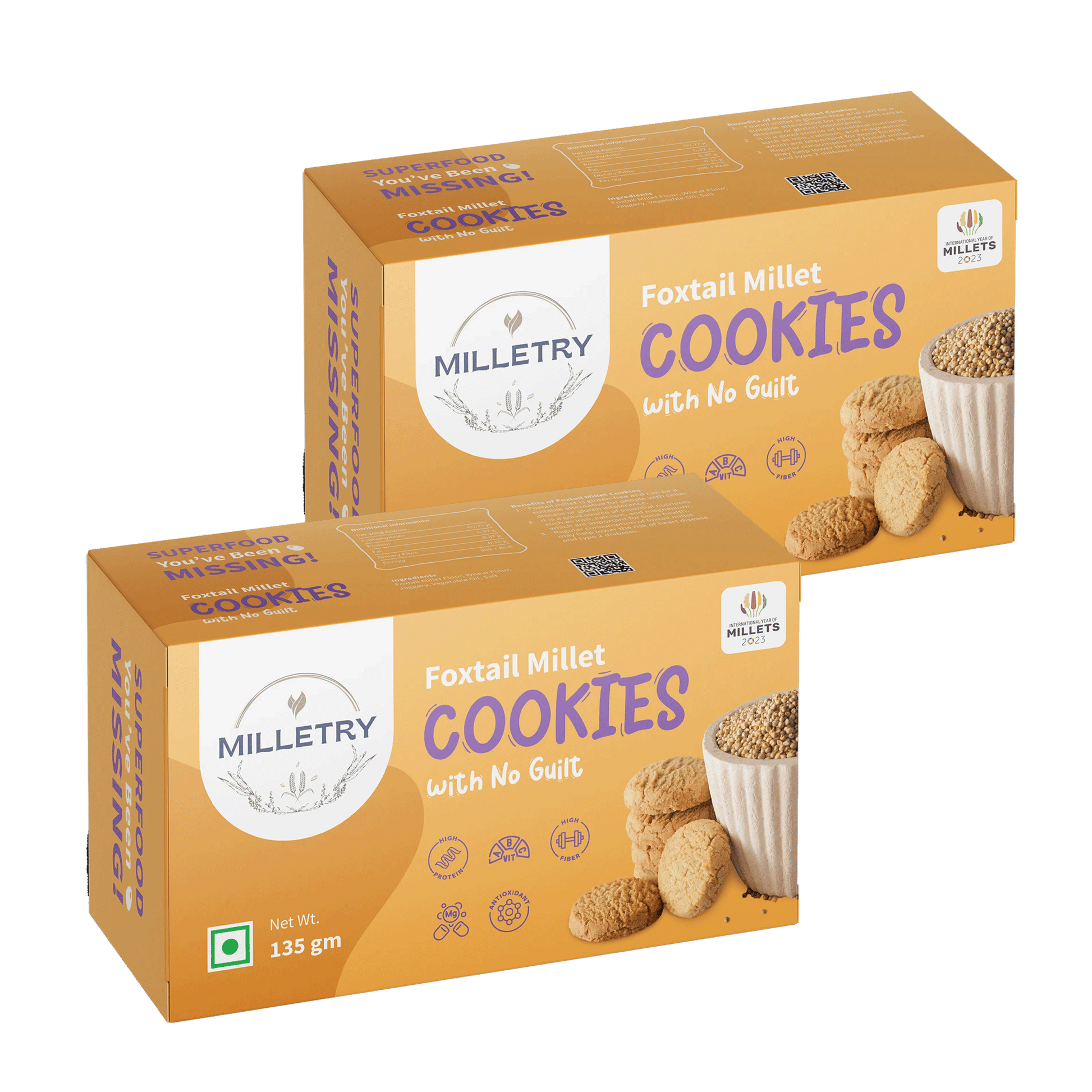 2 combo pack of foxtail millet cookies