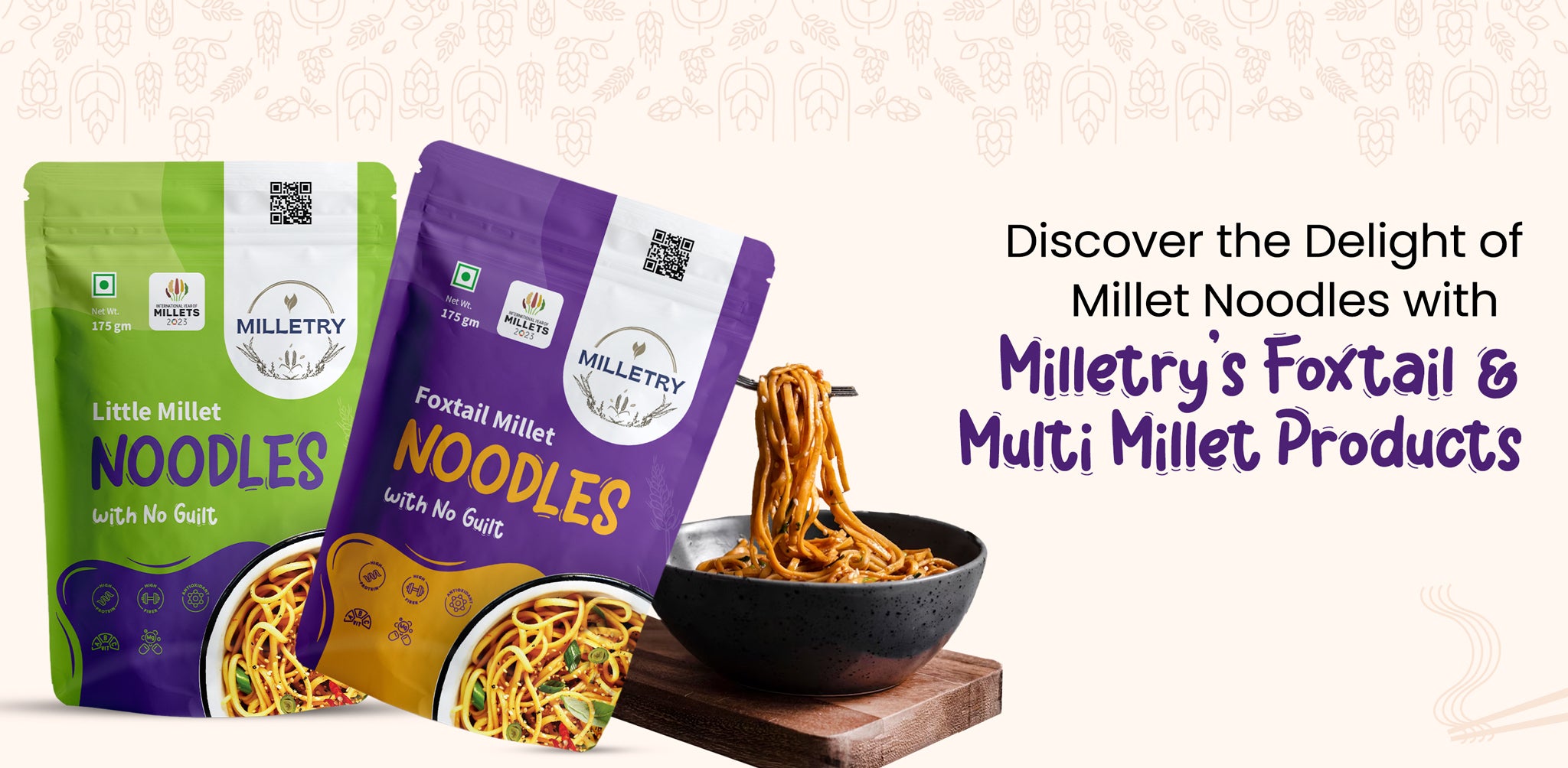 discover the delight of millet noodles with milletry's foxtail millet products