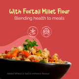 Milletry Foxtail Millet Pasta, Guilt-Free Superfood, High Protein, Fibre &amp; Vitamins, with Foxtail Millet Flour &amp; Atta, Healthy Pasta with Masala Blend Powder(175gm Fusilli Pasta in Fresh)