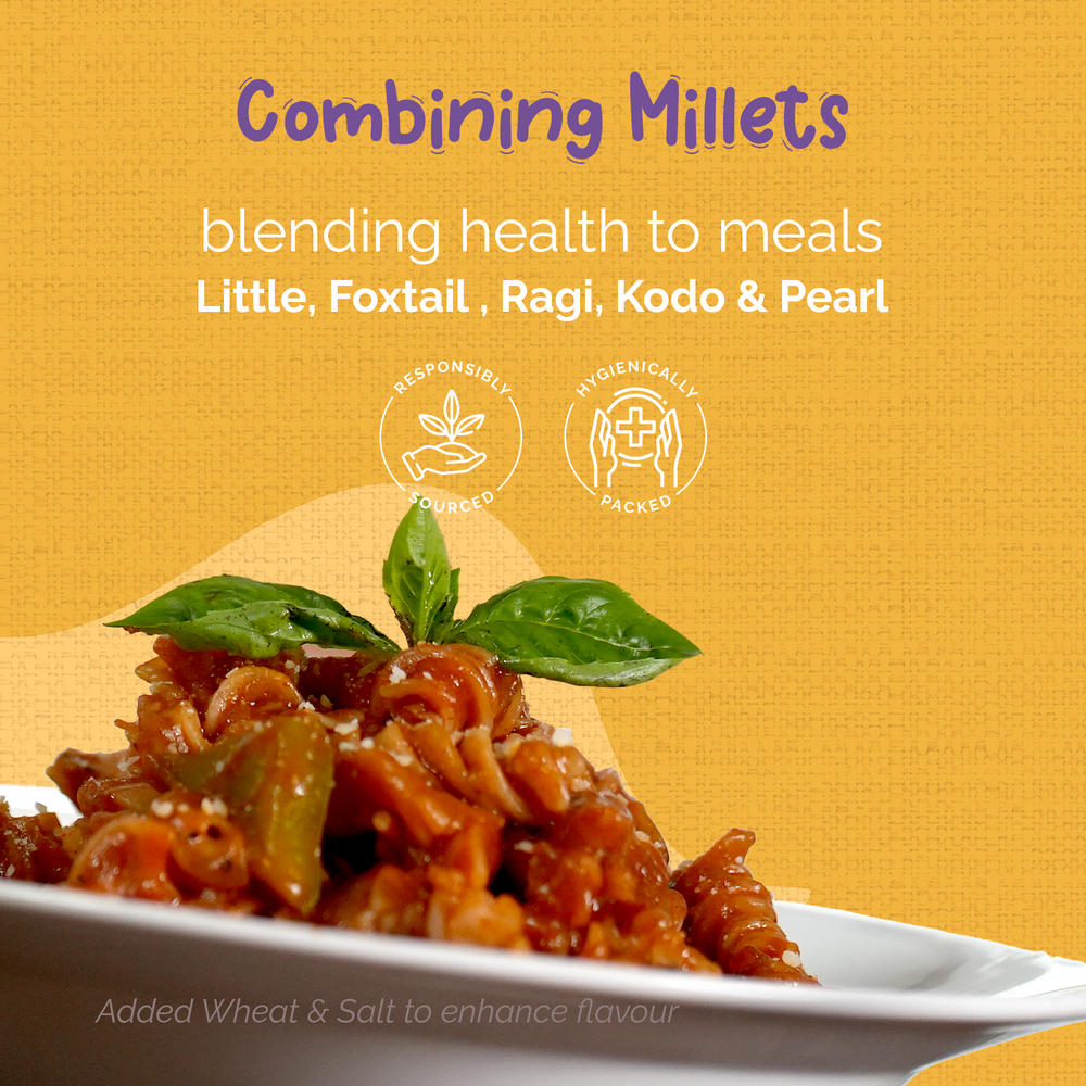 
                  
                    Milletry Multi-Millet Pasta High-Protein, Fiber-Rich Superfood with Masala
                  
                