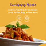 Milletry Multi Millet Pasta, Guilt-Free Superfood, High Protein, Fibre &amp; Vitamins, Millet Mix Foxtail, Little, Kodo, Pearl, Ragi &amp; Atta, Healthy Pasta with Masala Blend(175gm Fusilli Pasta in Fresh)