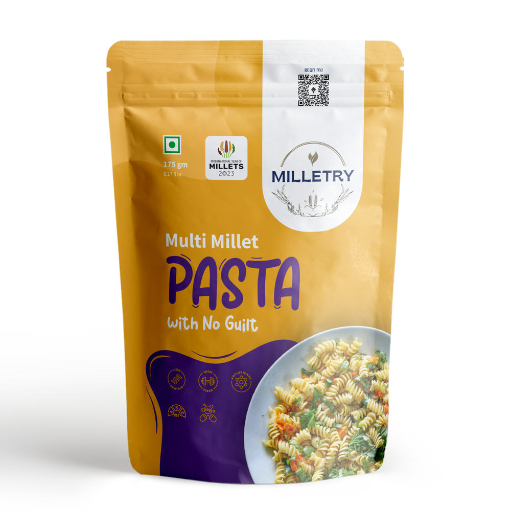 Milletry Multi-Millet Pasta High-Protein, Fiber-Rich Superfood with Masala