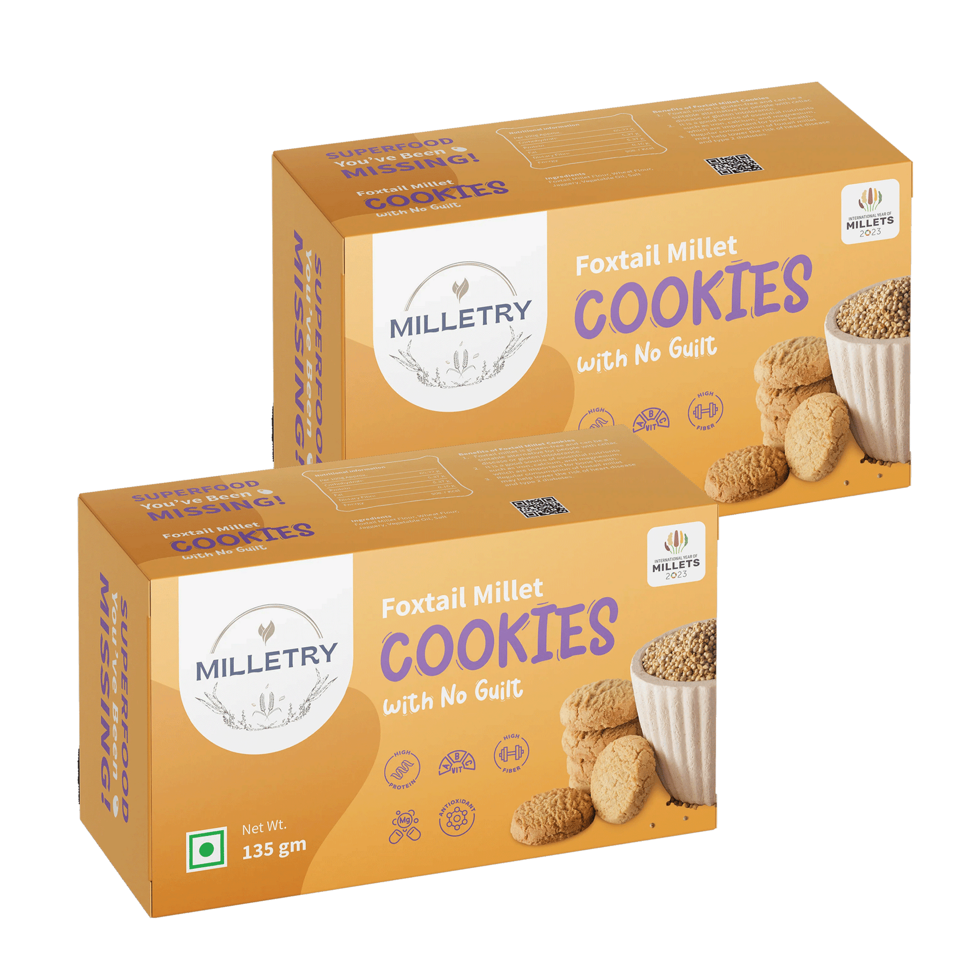 2 combo pack of foxtail millet cookies 