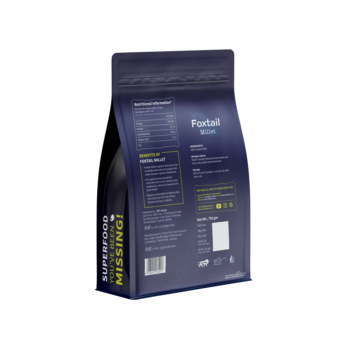 
                  
                    Milletry Foxtail Millet Protein-Packed, Guilt Free Superfood for Healthy Meals
                  
                