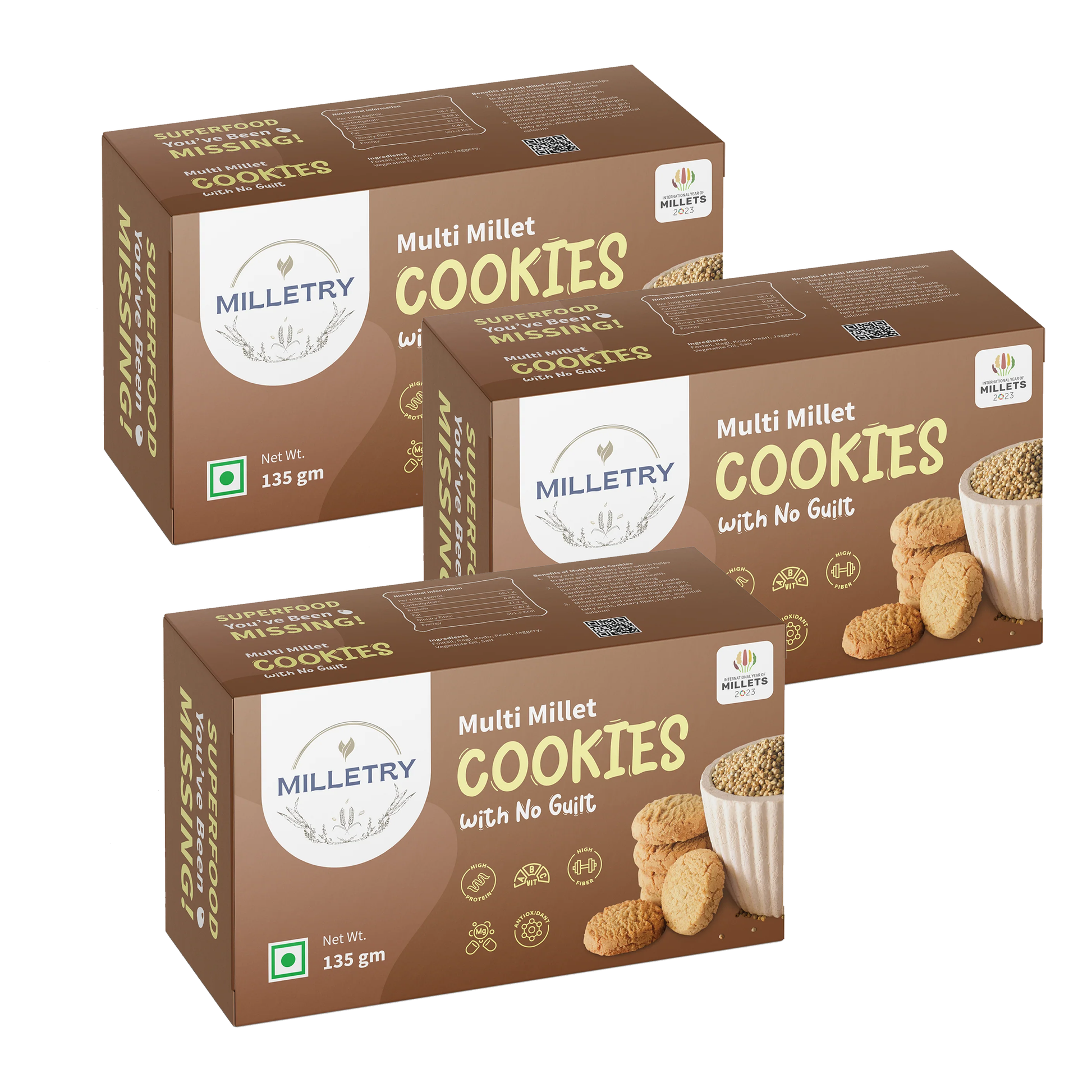 3 pack of multi millet cookies | milletry